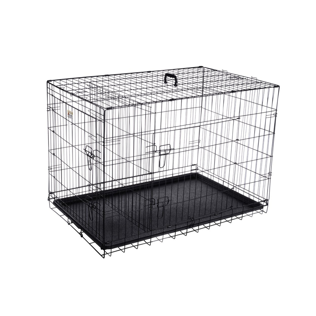 Pet Trex 42" Folding Double Door Pet Crate Kennel Cage for Dogs, Cats, Rabbits Image 7
