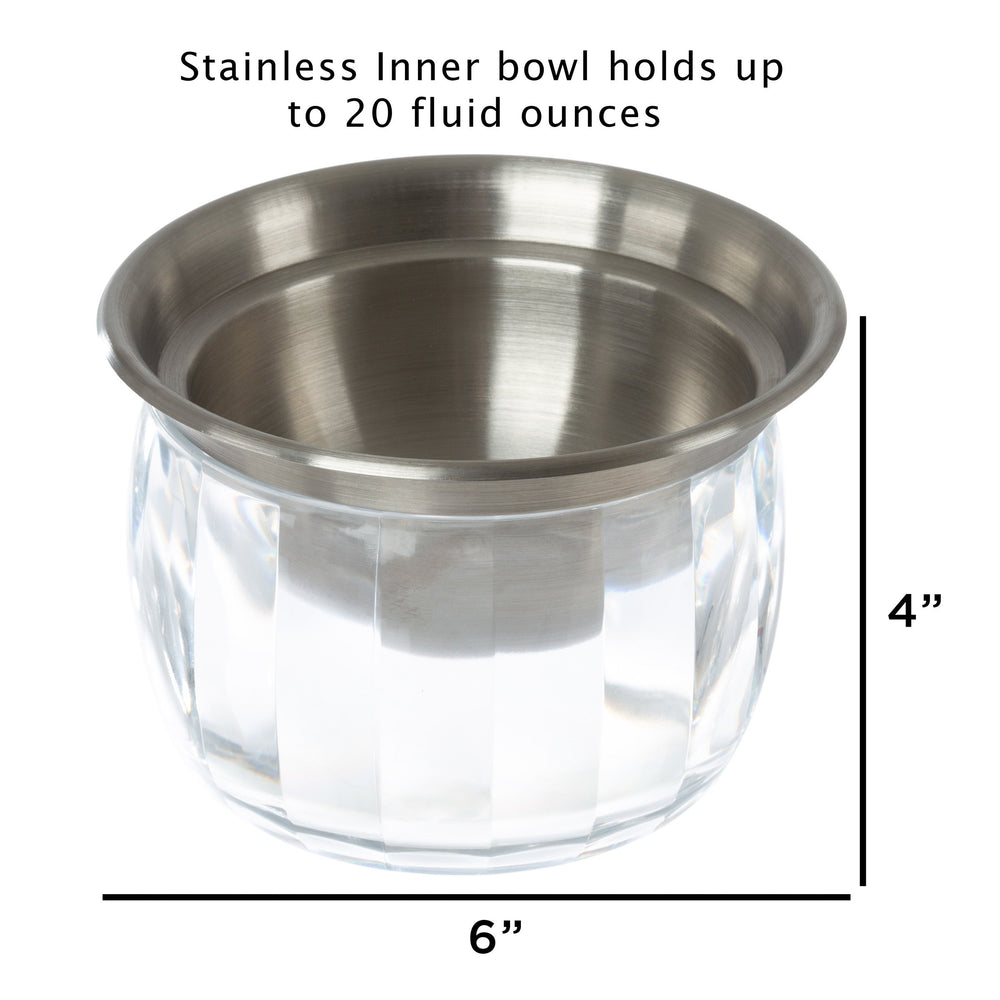 Stainless Steel Chilled Dip Bowl with Ice Chamber for Hummus Salsa Serving Image 2