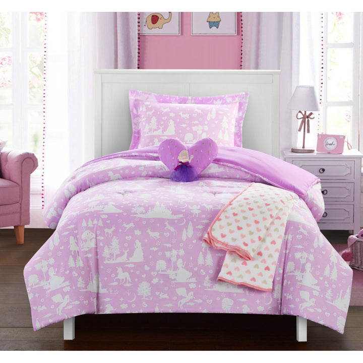 5 or 4 Piece Comforter Set Youth Design Bedding - Throw Blanket Decorative Pillow Shams Included Image 4