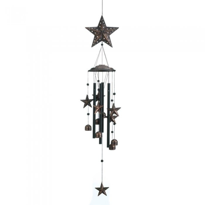 34" BRONZE STARS WIND CHIMES Image 1