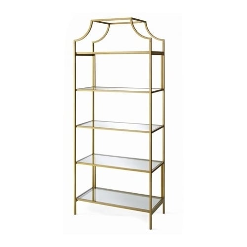 Better Homes and Gardens 71" Nola 5-Tier Etagere Bookcase, Gold Finish Image 1