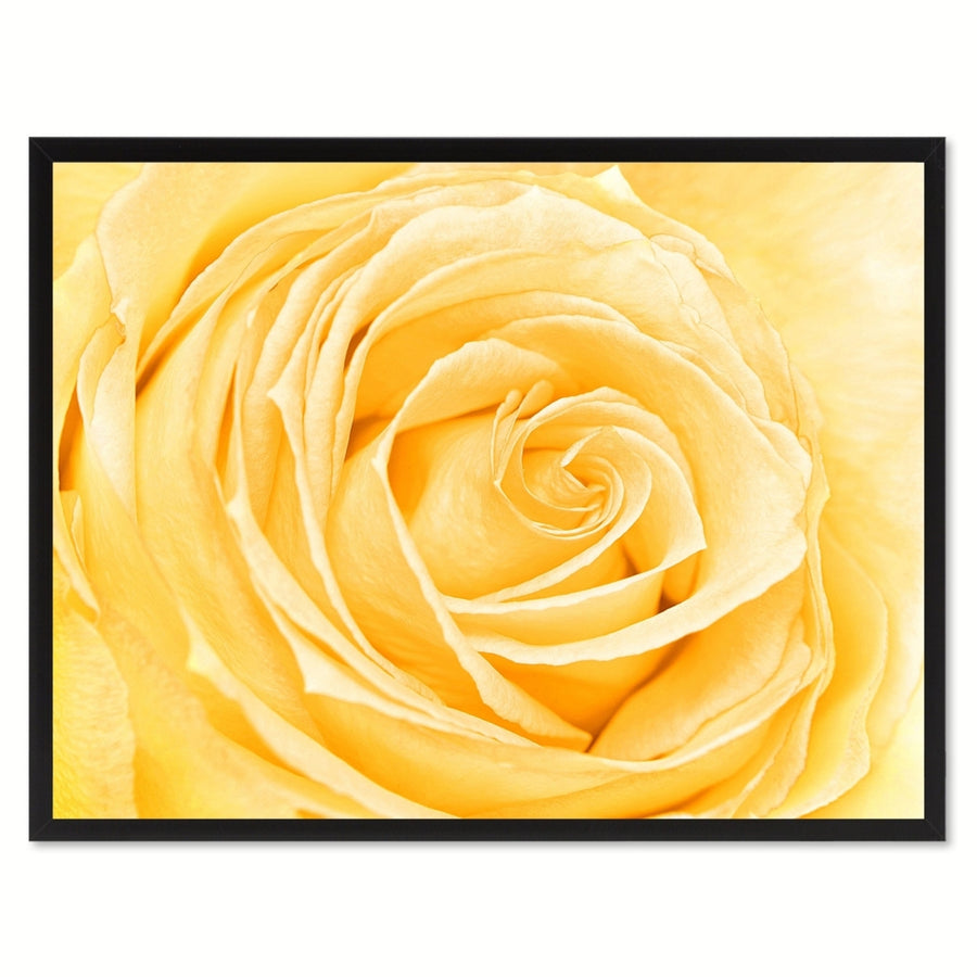 Yellow Rose Flower Framed Canvas Print  Wall Art Image 1