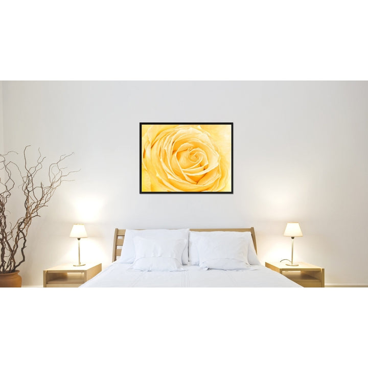 Yellow Rose Flower Framed Canvas Print  Wall Art Image 2