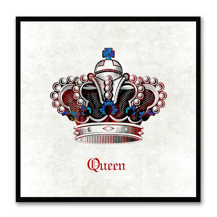 Queen White Canvas Print Black Frame Kids Bedroom Wall Home Dcor Image 1