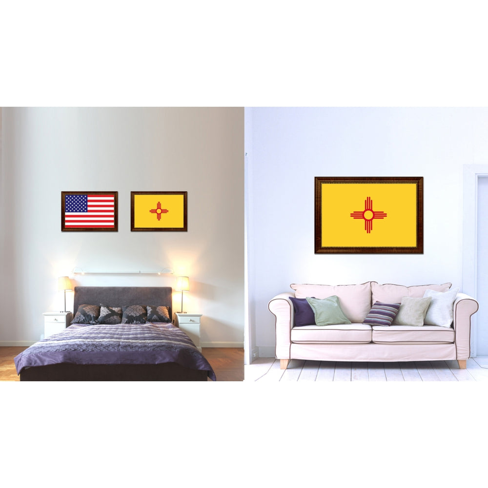 Mexico State Flag Canvas Print with Picture Frame  Wall Art Gift Image 2