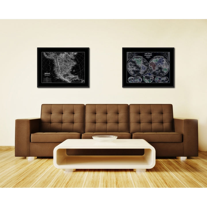 North America Canada Mexico Vintage Monochrome Map Canvas Print with Gifts Picture Frame  Wall Art Image 4