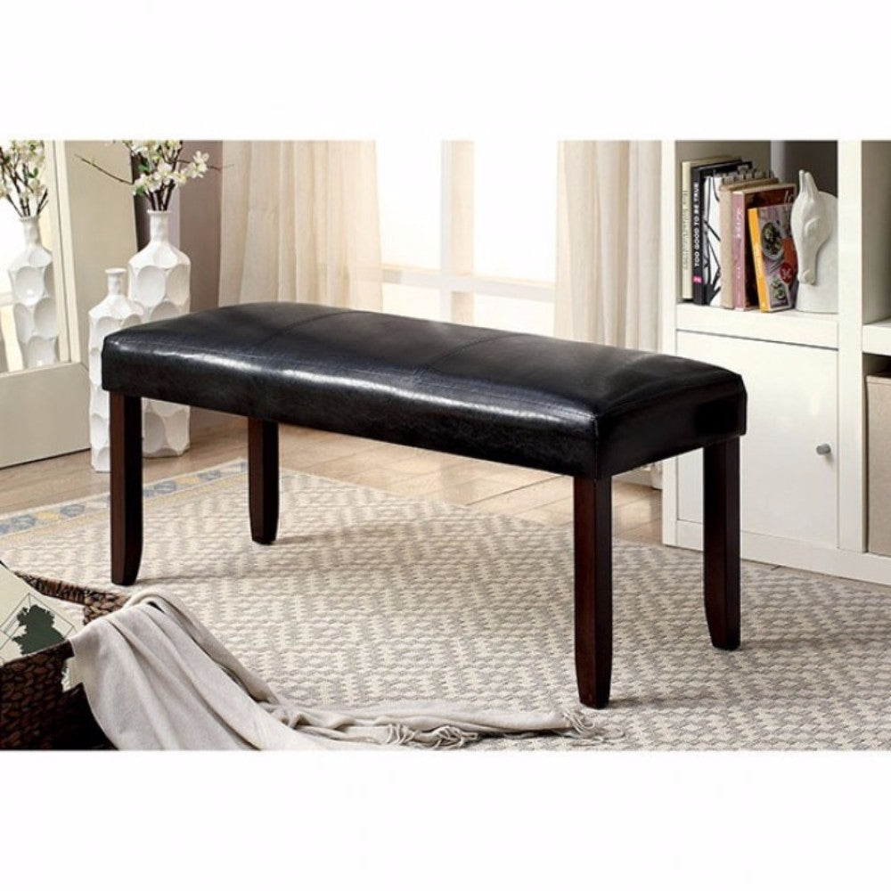 Brent Transitional Bench, Espresso and Dark Cherry - Saltoro Sherpi Image 2