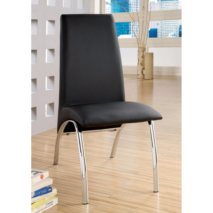 Glenview Contemporary Side Chair, Black Finish Set Of 2 - Saltoro Sherpi Image 3