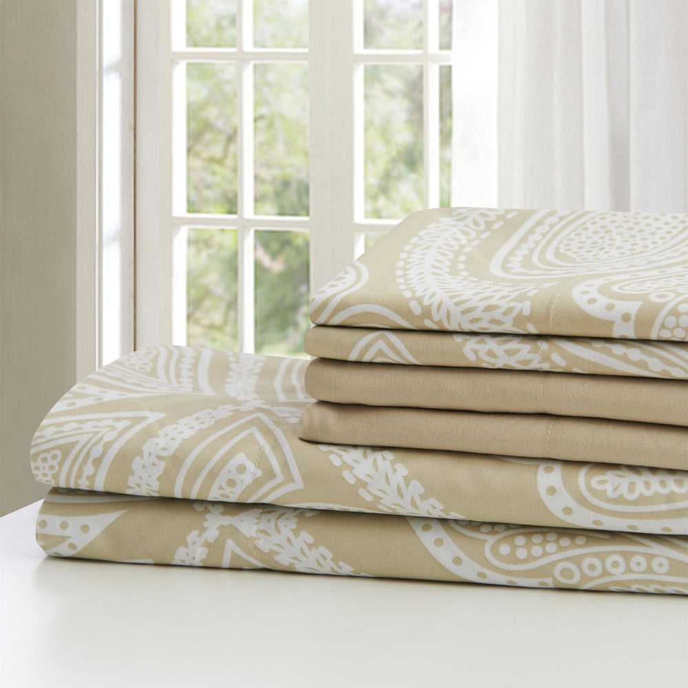Ultra Soft Paisley Printed 6 Piece Bed Sheet set Image 2