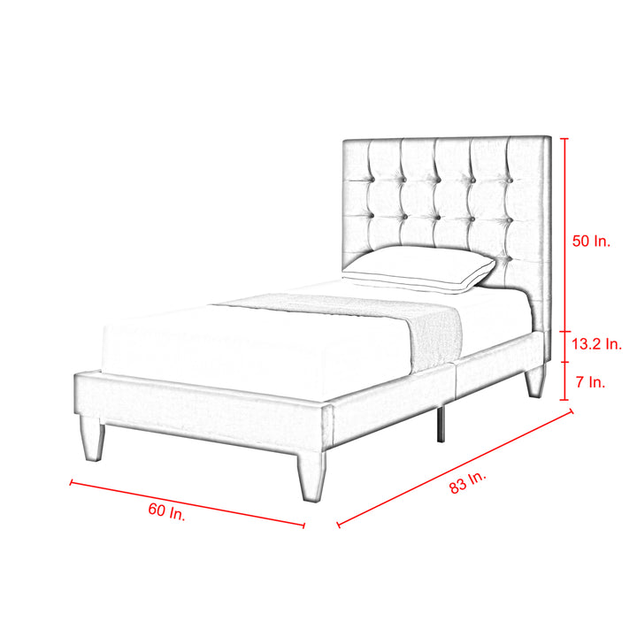 Fabrizio Linen Tufted Platform Bedframe-King- Queen- Full Twin-Upholstered-Modern and Contemporary-Inspired Home Image 9