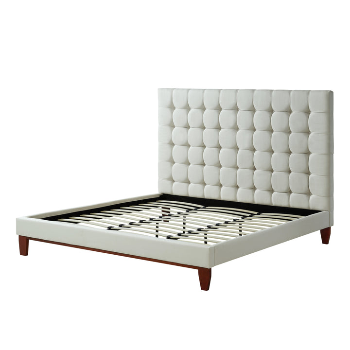 Fabrizio Linen Tufted Platform Bedframe-King- Queen- Full Twin-Upholstered-Modern and Contemporary-Inspired Home Image 4