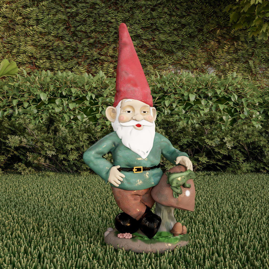 Lawn Gnome Statue-Fun Classic Style Resin Figurine for Outdoor Garden Decor-Great for Flower Beds, Fairy Gardens, Image 2