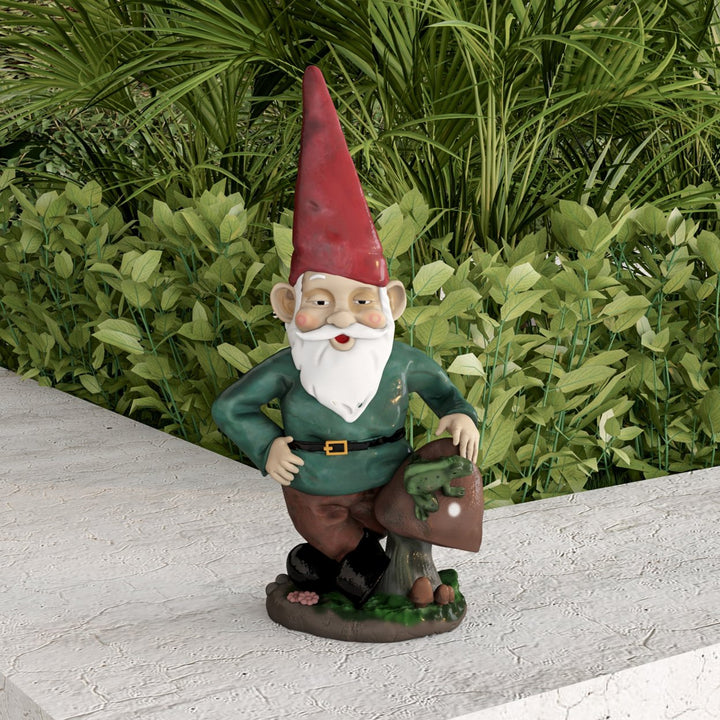 Lawn Gnome Statue-Fun Classic Style Resin Figurine for Outdoor Garden Decor-Great for Flower Beds, Fairy Gardens, Image 4