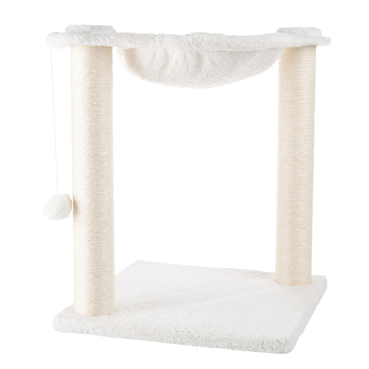 Cat Tree and Scratcher- Two Sisal Scratching Posts, Hammock Style Lounging Bed and Interactive Hanging Toy for Cats and Image 8