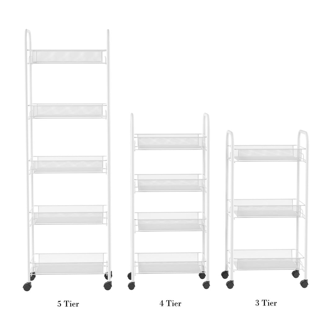 4-Tier Rolling Storage Cart Metal Utility Organizer Slim Space Saver 10.5" Wide Image 8