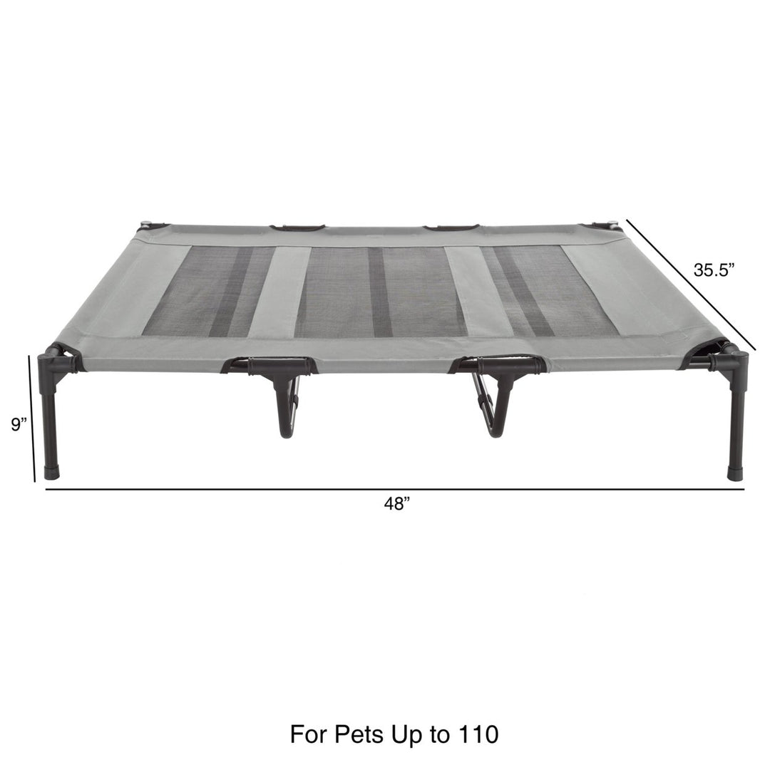 Gray Elevated Pet Bed 48x35.5in Portable Raised Cot with Non-Slip Feet Image 3