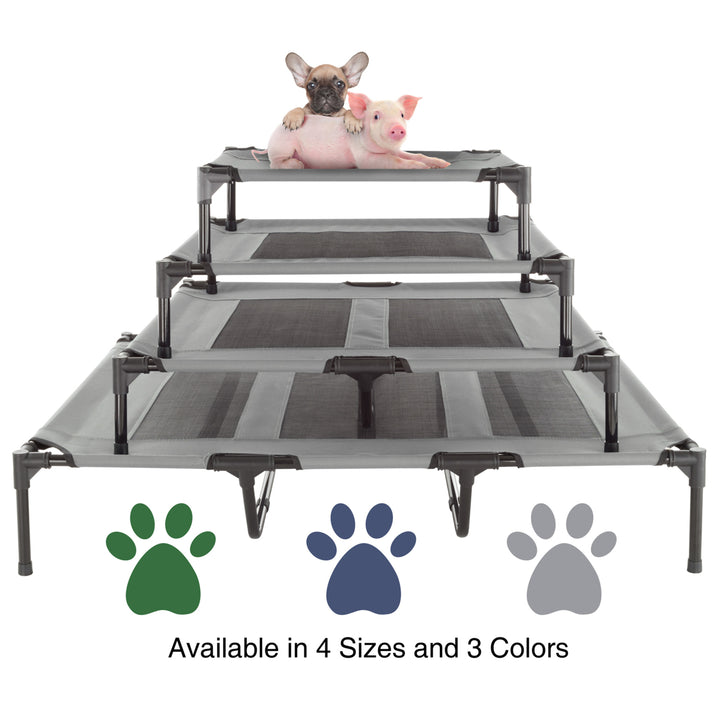 Gray Elevated Pet Bed 48x35.5in Portable Raised Cot with Non-Slip Feet Image 7