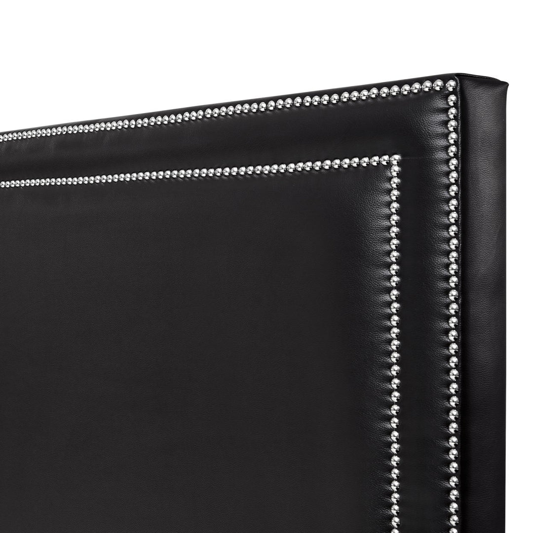 Valentina Leather PU Platform Bedframe-Nailhead Trim-King- Queen- Full- Twin Size-Inspired Home Image 7