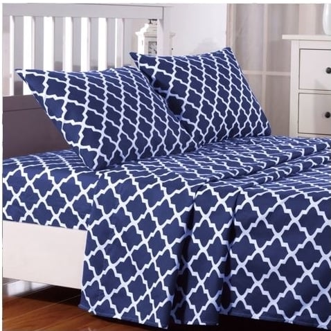 Quatrefoil Pattern Bed Sheets Set - Wrinkle, Fade, Stain Resistant - Hypoallergenic Image 1