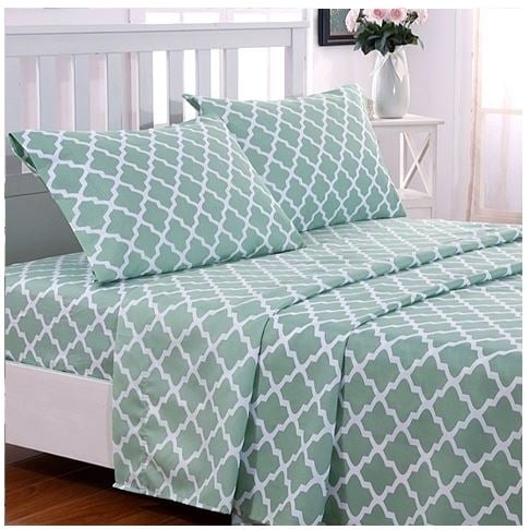 Quatrefoil Pattern Bed Sheets Set - Wrinkle, Fade, Stain Resistant - Hypoallergenic Image 6