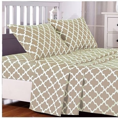 Quatrefoil Pattern Bed Sheets Set - Wrinkle, Fade, Stain Resistant - Hypoallergenic Image 3