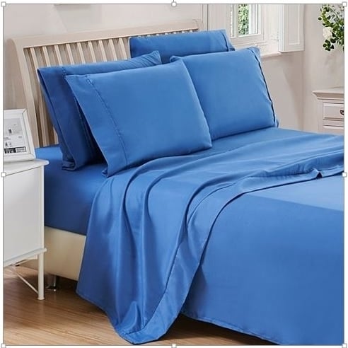 Lux Decor Collection 6-Piece Bed Sheet Set Premium Brushed Microfiber Anti-Wrinkle Deep Pockets Bedding Sheets Image 1