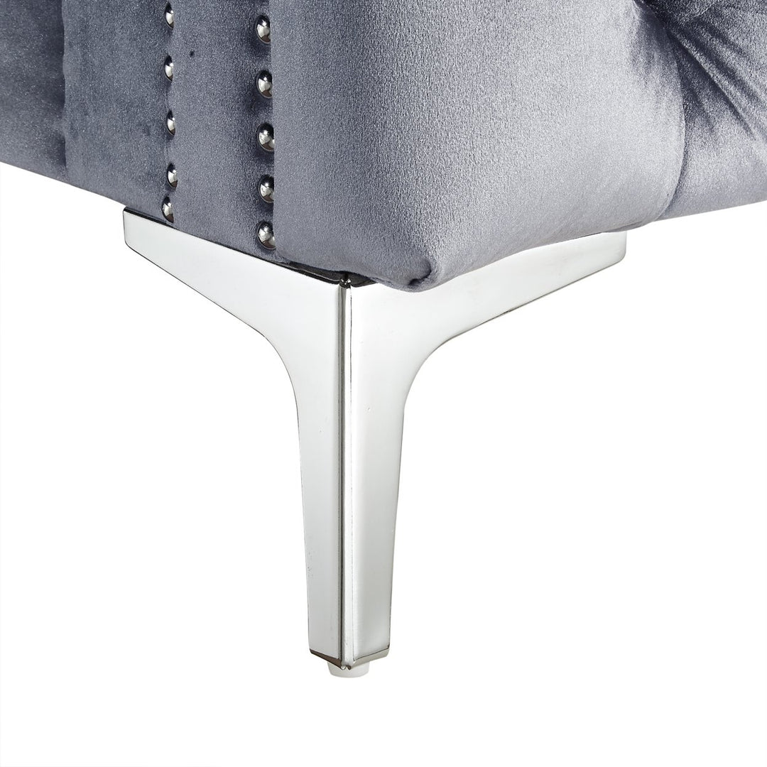 Alison Velvet Club Chair or Sofa-Button Tufted-Nailhead Trim-Inspired Home Image 10