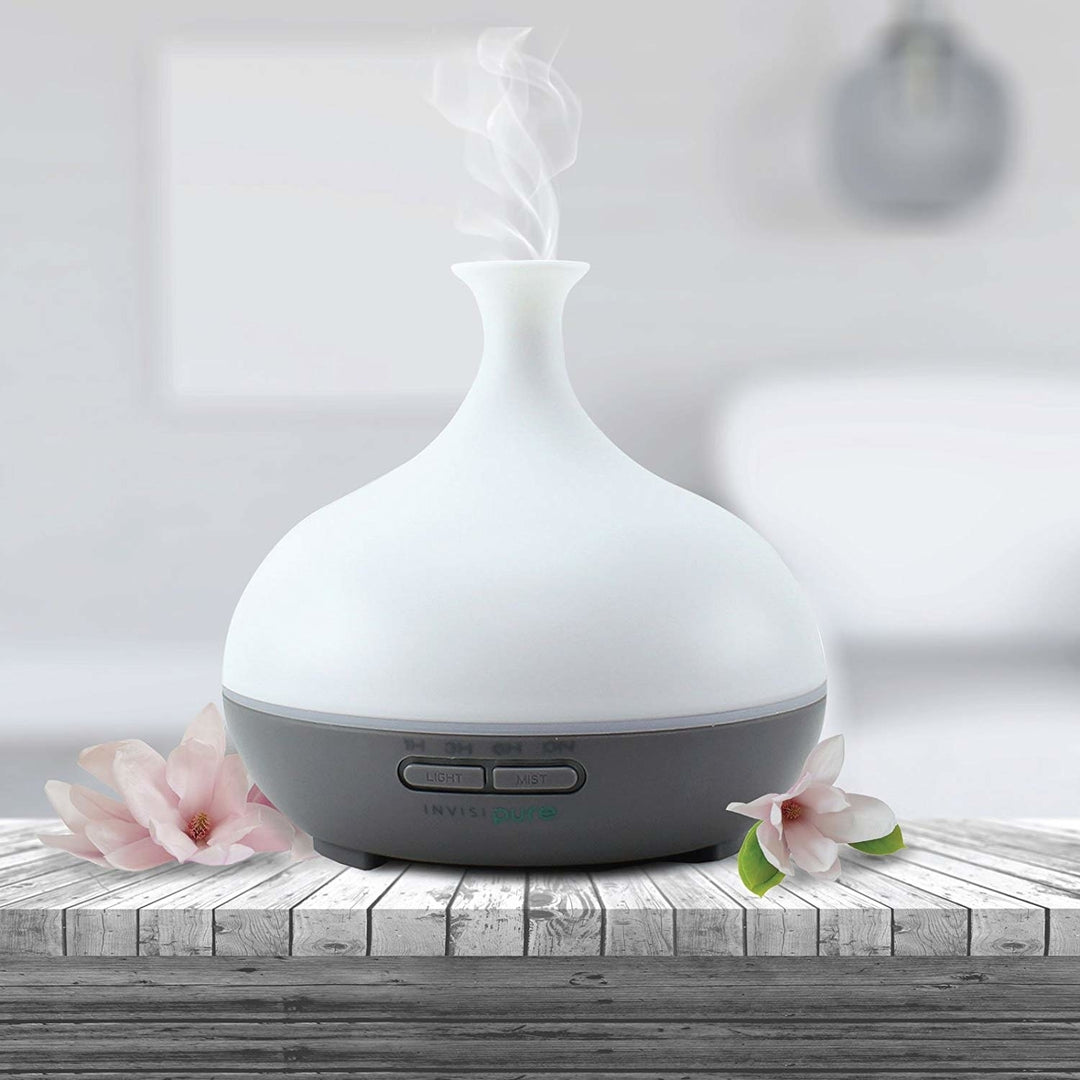 InvisiPure Drop Aromatherapy Essential Oil Diffuser - Whisper Quiet Ultrasonic Cool Mist Humidifier for Kids, Home, Image 1