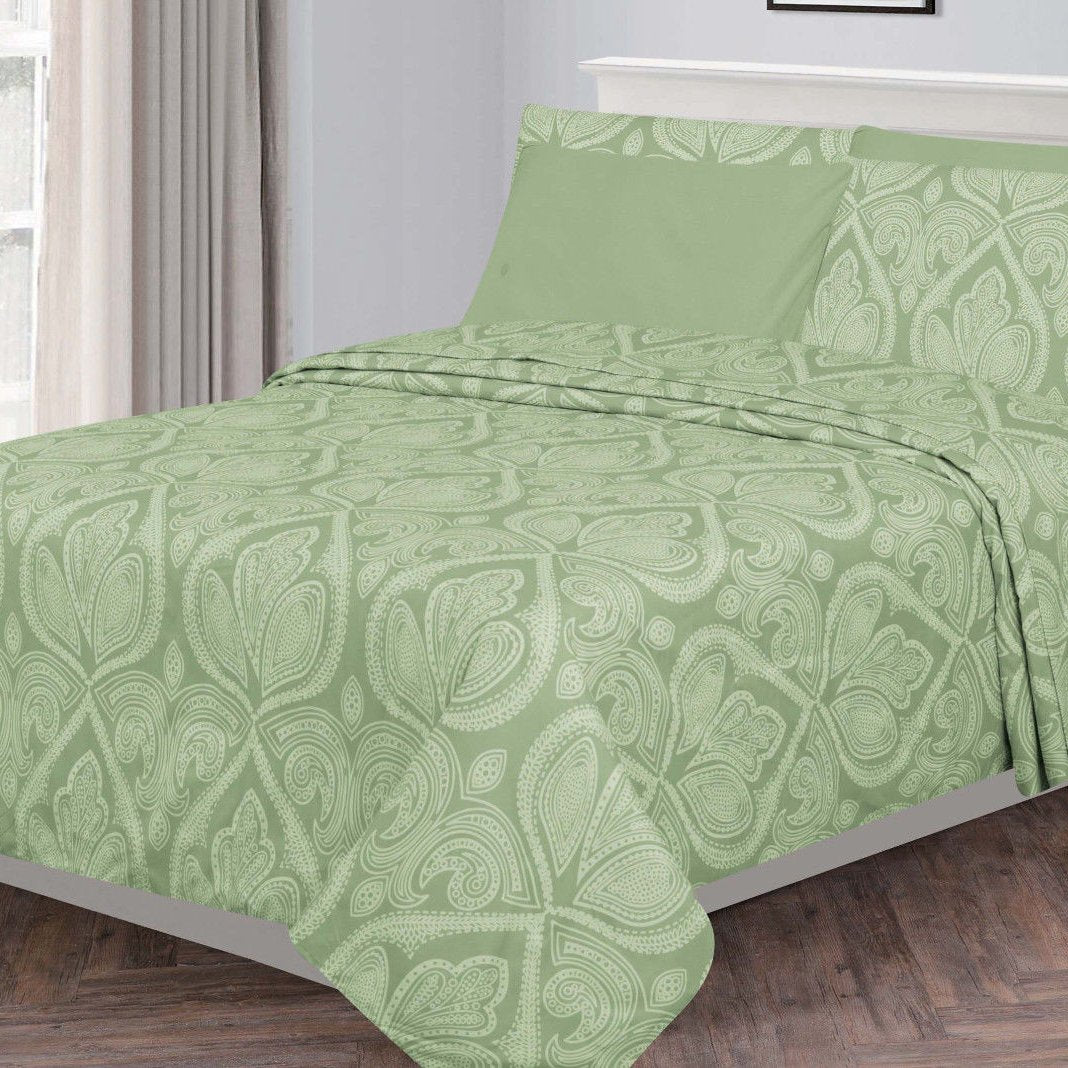 Ultra Soft Paisley Printed 6 Piece Bed Sheet set Image 1