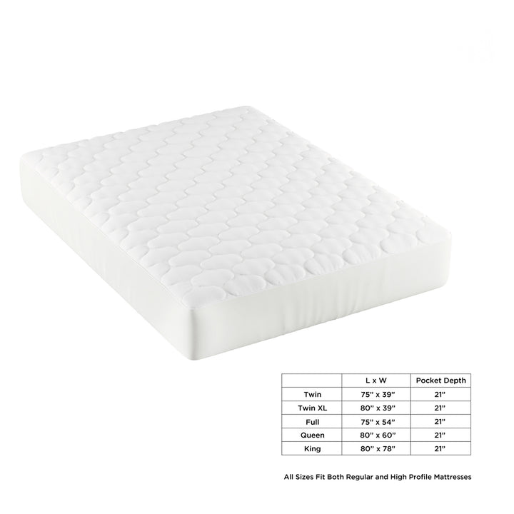 Mattress Cover-Made From Hypo-Allergenic Bamboo Fiber Rayon- Skirted Bed Protector, Breathable Pad with Fitted No Slip Image 1