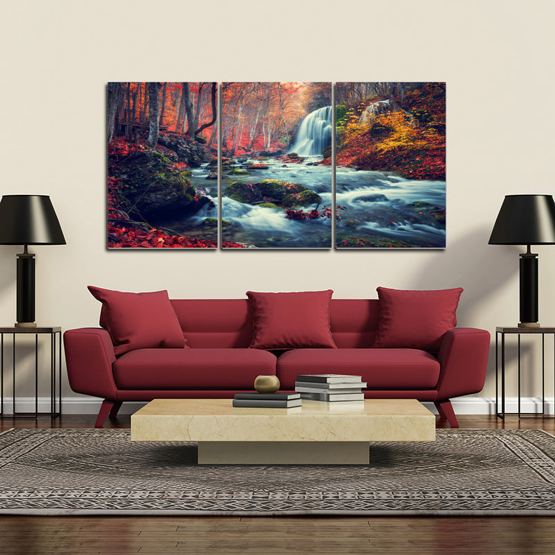 Autumn Forest 3 piece Wrapped Canvas Wall Art Print 20x40.5 inches Image 1