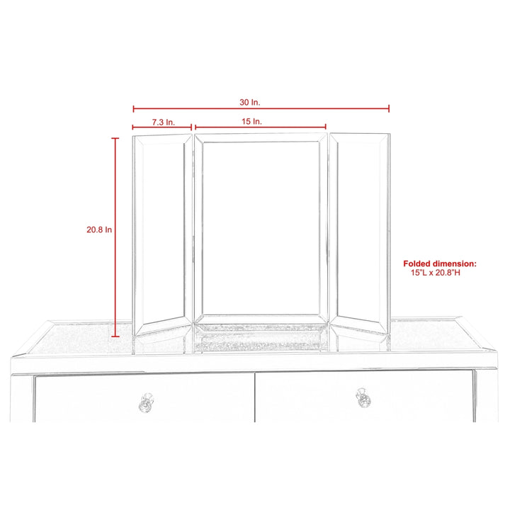 Zahara TriFold Tabletop Vanity Mirror-Free Standing- Wall Mount-Large- Small-Inspired Home Image 8