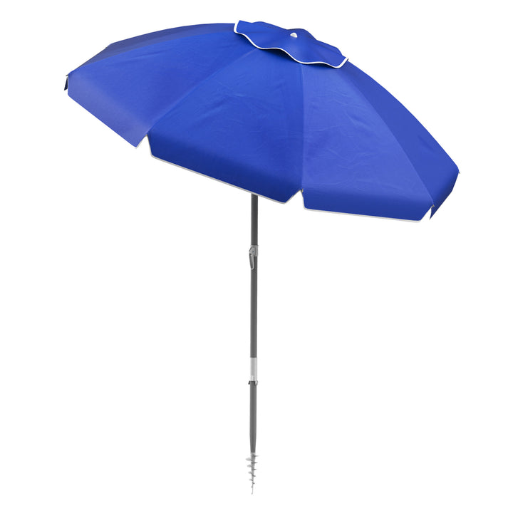 Blue Sun and Shade Beach Umbrella Portable Carry Case 7 Ft High 6 Ft Diameter 360 Degree Tilt Canopy Image 5