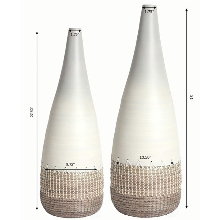 Tall Bamboo Floor Vase 31.25 Inch Handwoven Seagrass Eco-Friendly Image 5