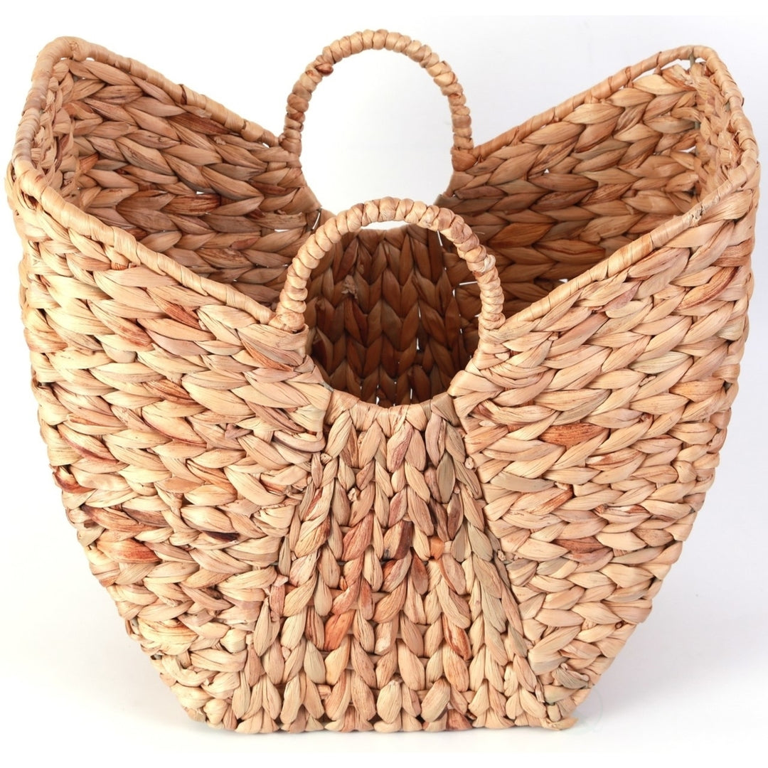 Large Wicker Laundry Basket with Round Handles Image 3