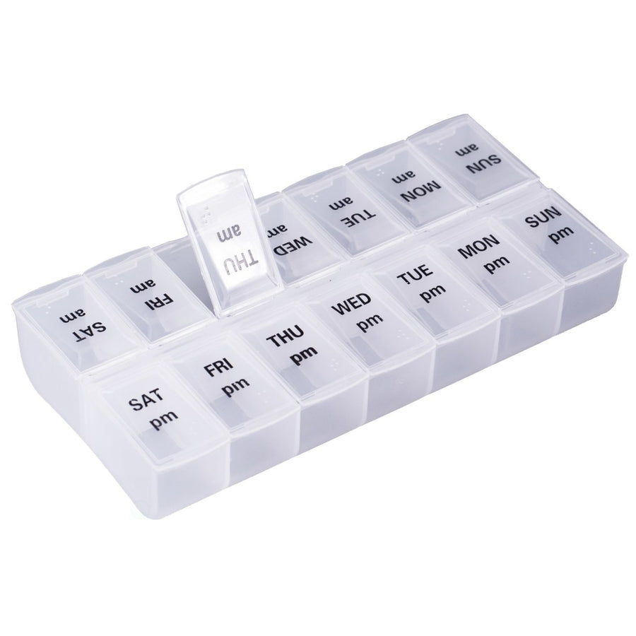 Twice Daily Clear Plastic Pill Organizer Image 1