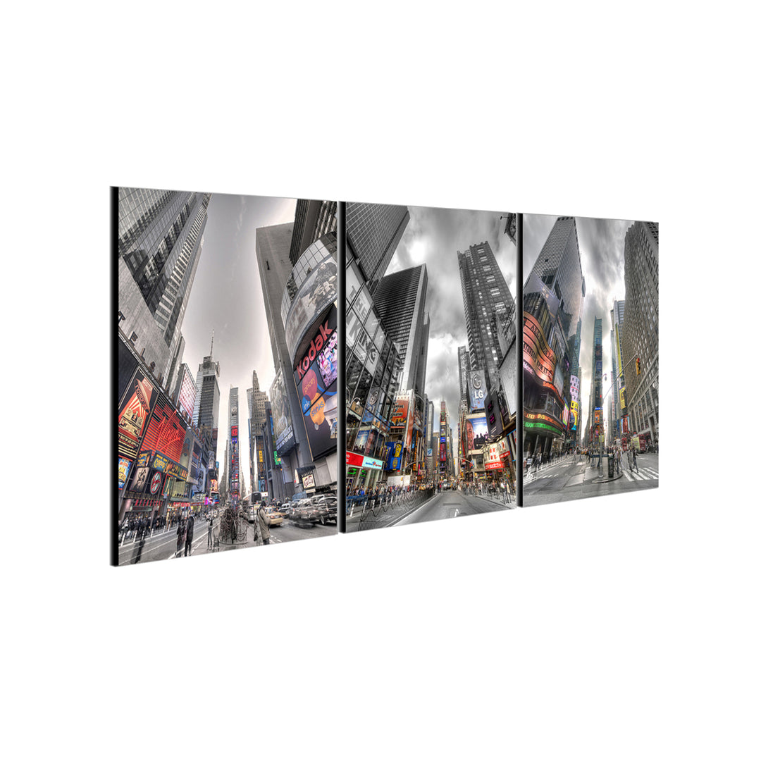 City Life 3 piece Wrapped Canvas Wall Art Print 20x40.5 inches Image 3