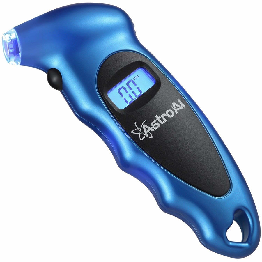 AstroAI Digital Tire Pressure Gauge 150 PSI 4 Settings for Car Truck Bicycle with Backlit LCD and Non-Slip Grip, Blue Image 1