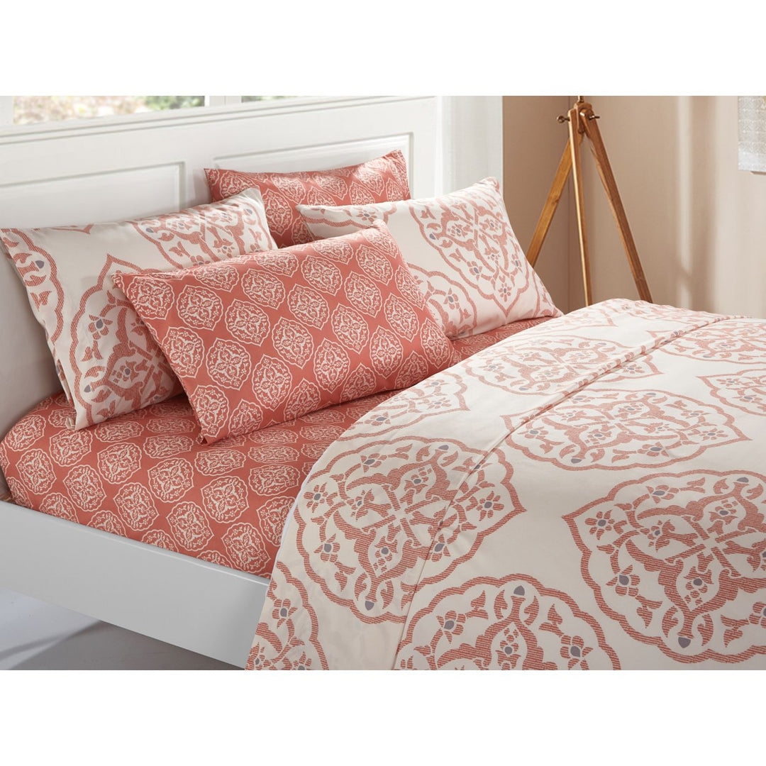 Jude 6 or 4 Piece Sheet Set Super Soft Two-Tone Medallion Print Pattern Deep Pocket Design Image 2