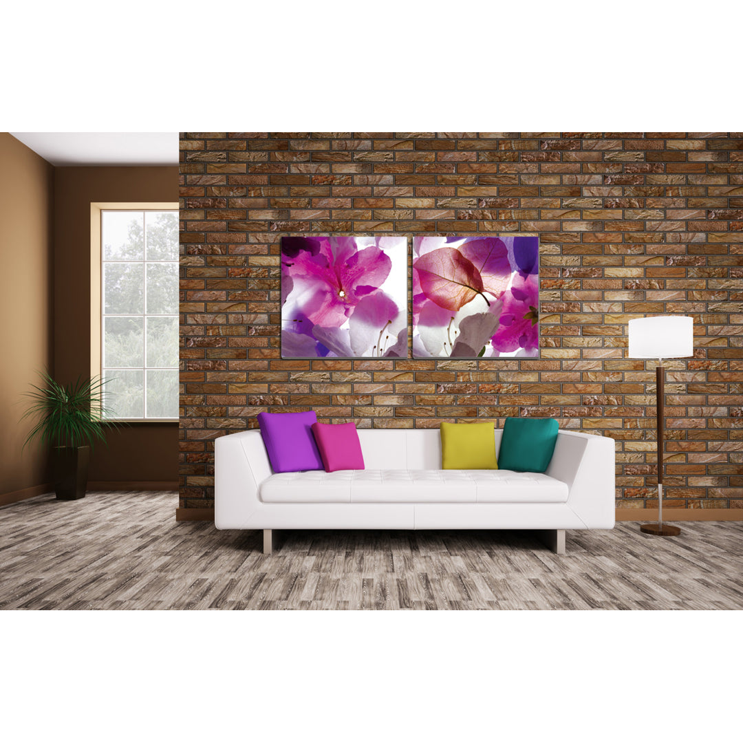 Orchid 2 piece Wrapped Canvas Wall Art Print 27.5x55 inches Image 1