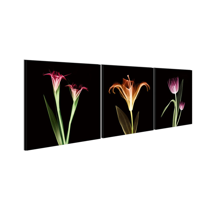 Tropical 3 piece Wrapped Canvas Wall Art Print 27.5x82 inches Image 3