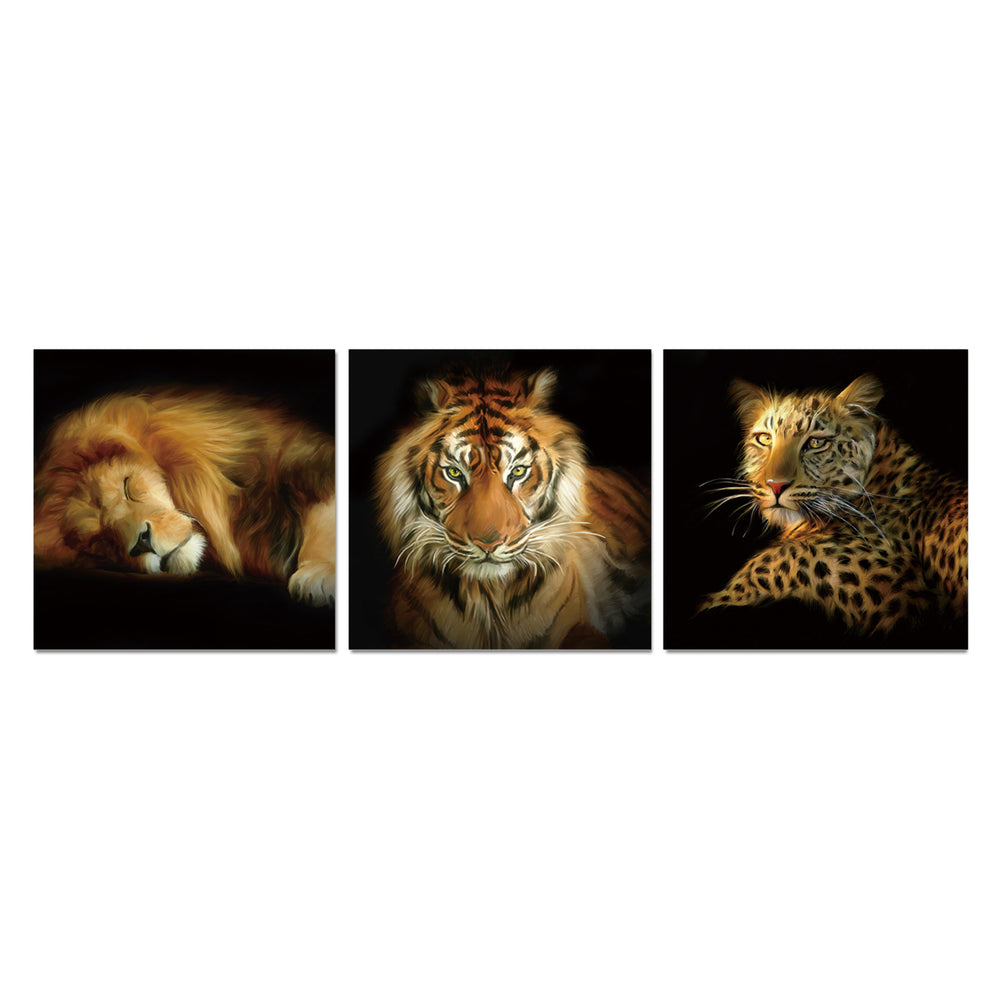 Wild Safari 3 piece Wrapped Canvas Wall Art Print 27.5x82.5 inches Image 2