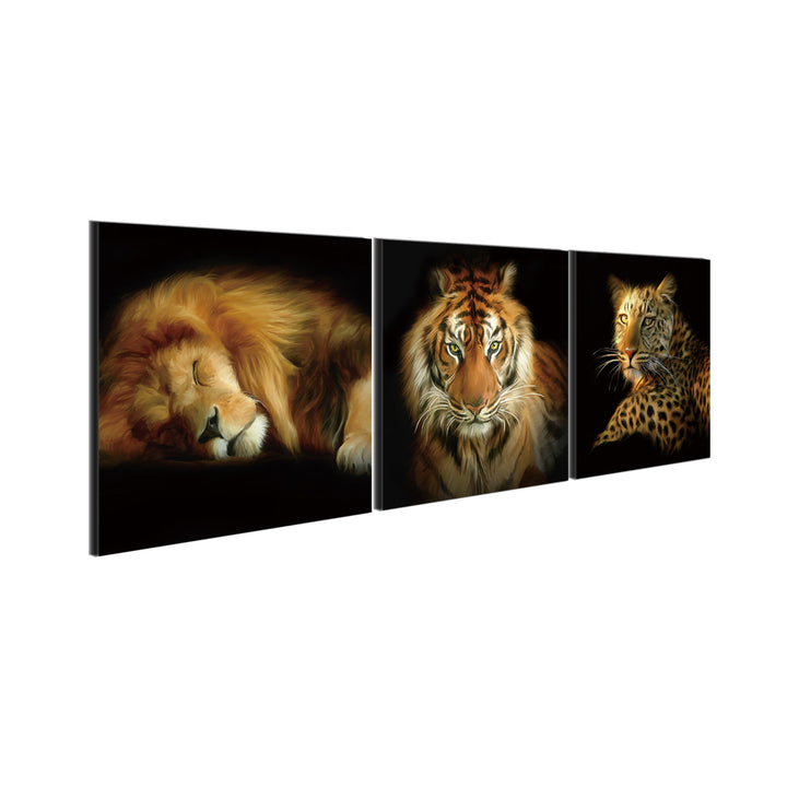 Wild Safari 3 piece Wrapped Canvas Wall Art Print 27.5x82.5 inches Image 3