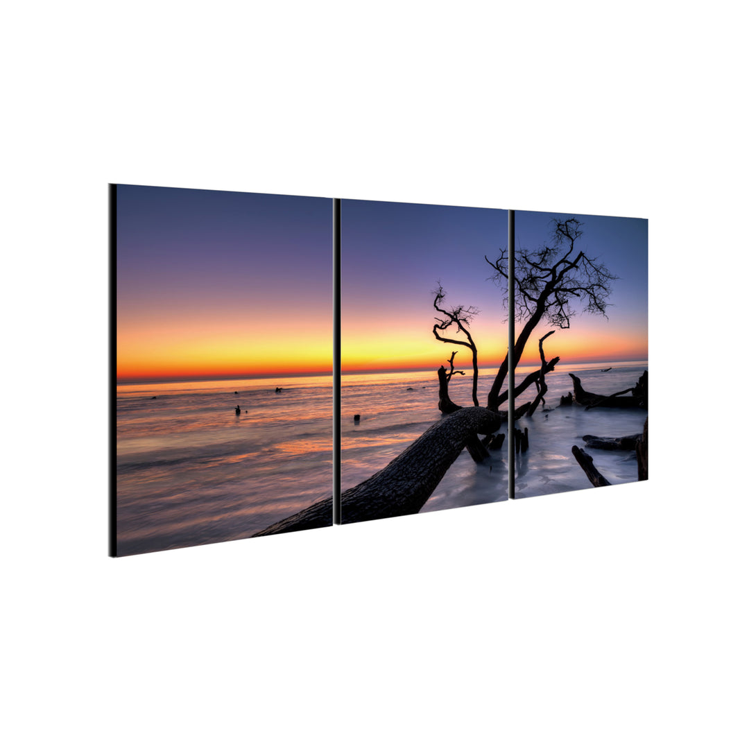 Hawaii Sunset 3 piece Wrapped Canvas Wall Art Print 27.5x60 inches Image 3