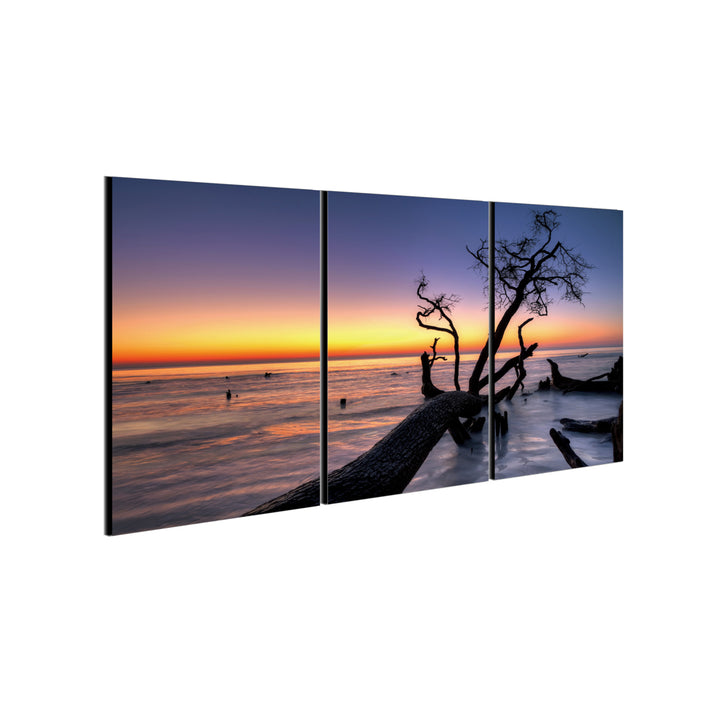 Hawaii Sunset 3 piece Wrapped Canvas Wall Art Print 27.5x60 inches Image 3