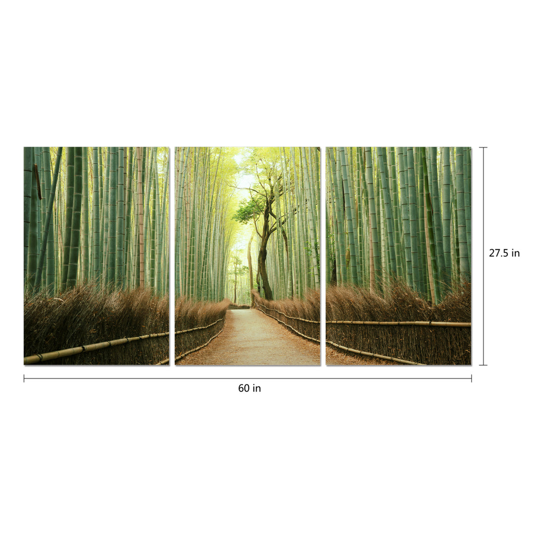 Pine Road 3 piece Wrapped Canvas Wall Art Print 27.5x60 inches Image 4