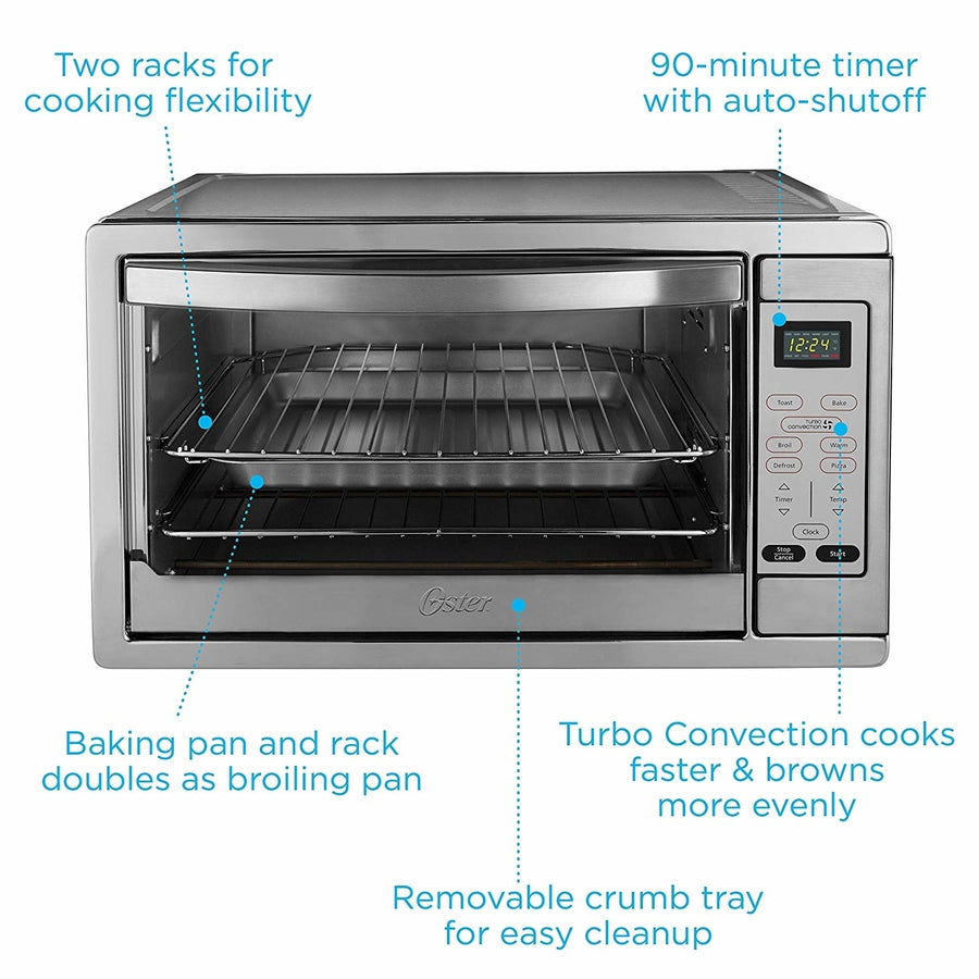 Oster Extra Large Digital Countertop Convection Oven, Stainless Steel Image 1