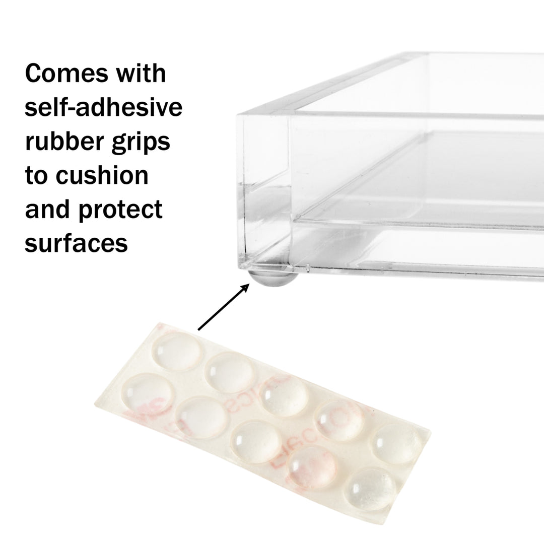 Acrylic Catchall Tray- Decorative Clear Rectangular Modern Minimalist Valet Organizer for Bedside, Bathroom or Office Image 5