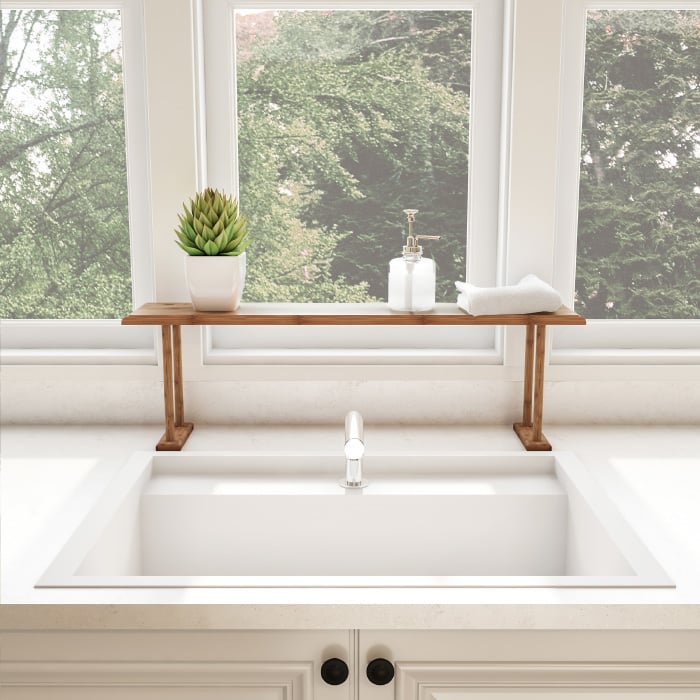 Wooden Bamboo Sink Shelf-Countertop Organizer for Kitchen, Bathroom, Bedroom, Office Image 1