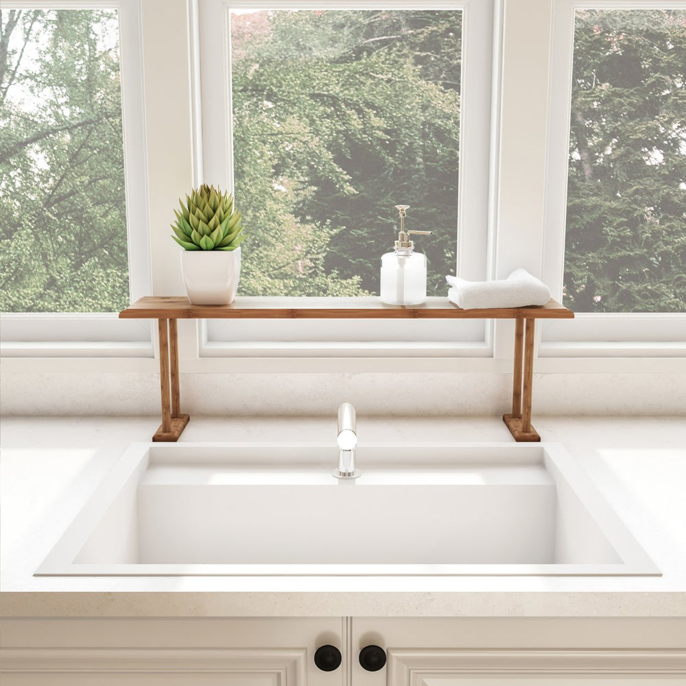 Wooden Bamboo Sink Shelf-Countertop Organizer for Kitchen, Bathroom, Bedroom, Office Image 2